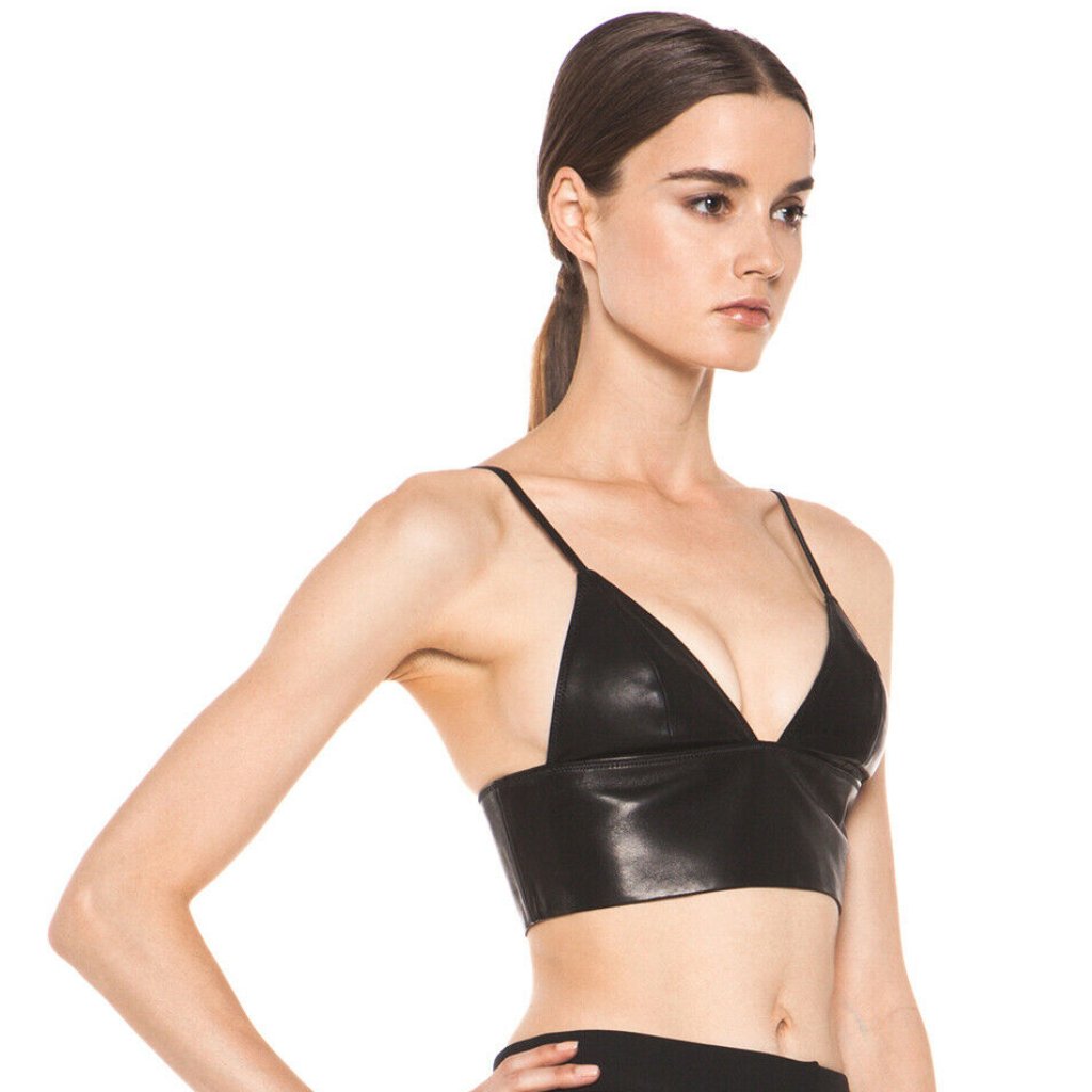 Alexander Wang Leather Bralette Spaghetti Strap